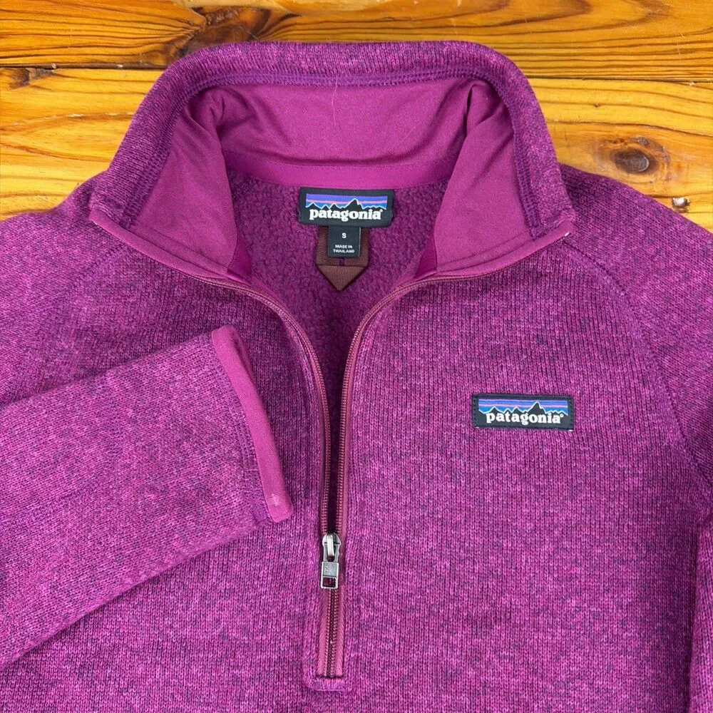 Women’s Patagonia Better Sweater 1/4 Zip Pullover Fleece Jacket Small Merlot